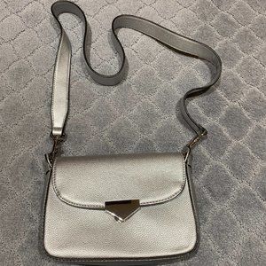 Silver Metallic Crossbody